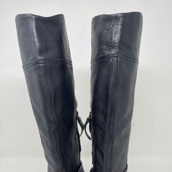 Buttero Women's Riding Tall Boots Wrap Around Buckle Black Leather Size EU 36 - Picture 5 of 12